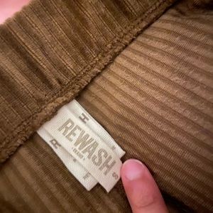 Rewash Flare Ankle Cropped Corduroys with buttons up the fly, stretch waist